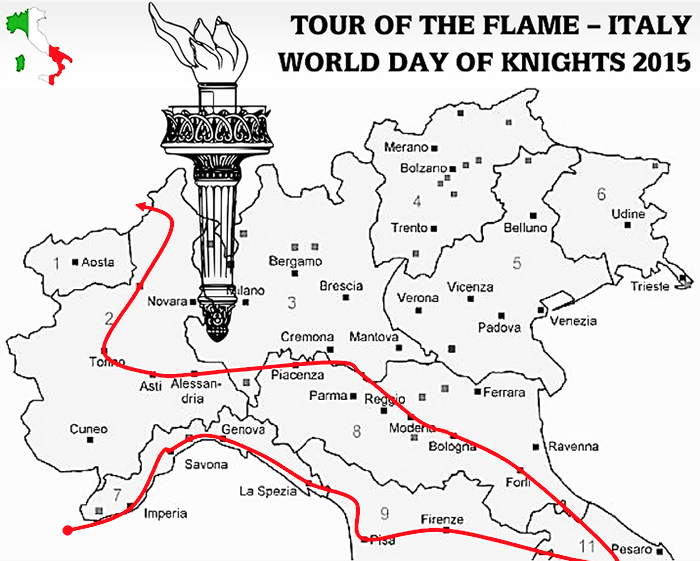 La Fiaccola della “Giornata mondiale dei cavalieri” attraverserà l'Ossola