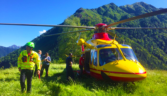 Cade col parapendio a Macugnaga, intervento dell'elisoccorso