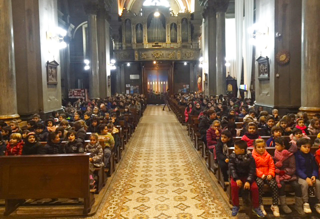 Santa Messa di Natale per gli alunni dell'istituto Antonio Rosmini. Foto